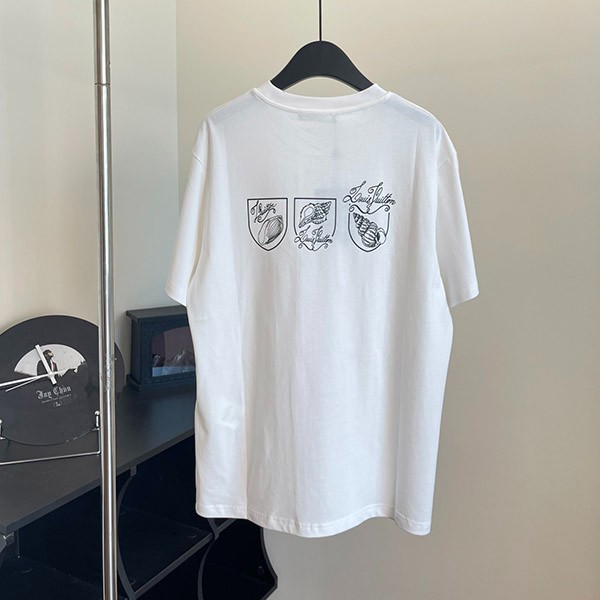 ルイヴィトン プリントショートスリーブコットンTシャツ コピー 1AFR46